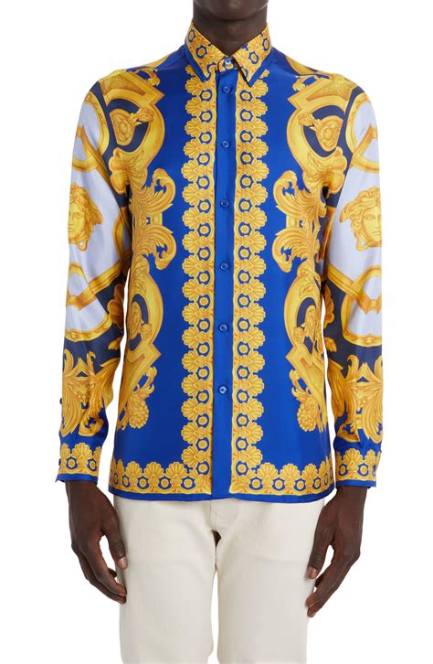 versace men's button shirts